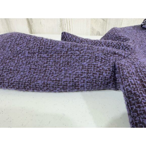 Harve Benard Blazer Purple Tweed Lace Wool Blend Size 10 Petite Vintage - Picture 8 of 10